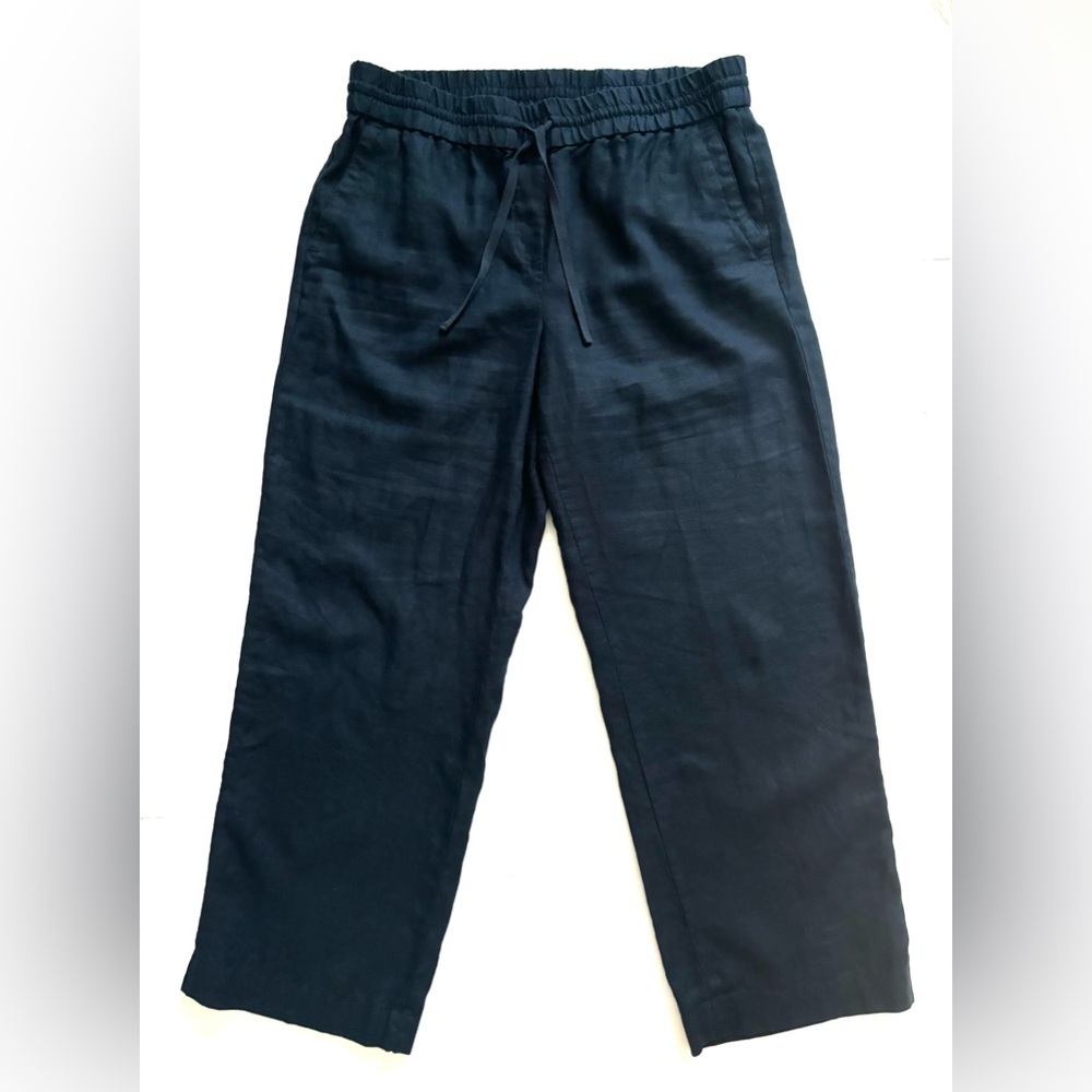 Talbots Black Wide Leg Linen Pants